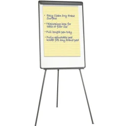 MasterVision 22.5 in. x 42 in. Basic Tripod Melamine Presentation Easel - White/Black