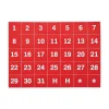 MasterVision 1 in. x 1 in. Calendar Dates Interchangeable Magnetic Board Accessories - Red/White (35/Pack)