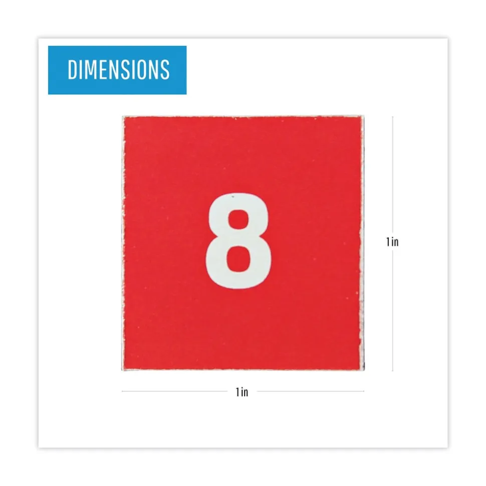 MasterVision 1 in. x 1 in. Calendar Dates Interchangeable Magnetic Board Accessories - Red/White (35/Pack)