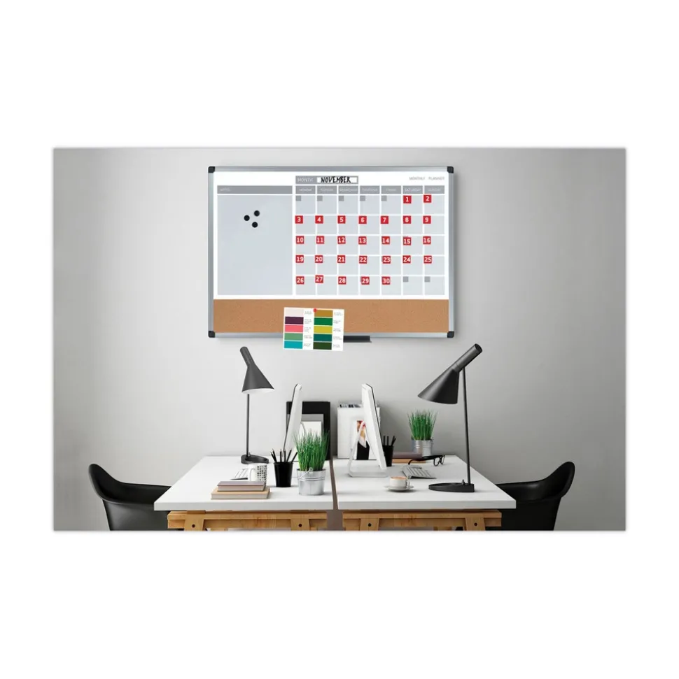 MasterVision 1 in. x 1 in. Calendar Dates Interchangeable Magnetic Board Accessories - Red/White (35/Pack)