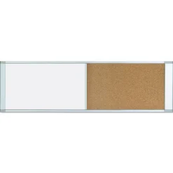 MasterVision 48 in. x 18 in. Combo Cubicle Workstation Dry Erase/Cork Board - Tan/White Surface, Aluminum Frame