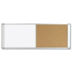 MasterVision 36 in. x 18 in. Cubicle Workstation Magnetic Dry Erase/Bulletin Board Combo - Tan/White Surface/Satin Aluminum Frame