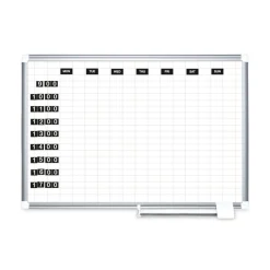 MasterVision 2 in. x 1 in. Days of Week Interchangeable Magnetic Board Accessories - Black/White (7/Pack)