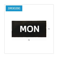 MasterVision 2 in. x 1 in. Days of Week Interchangeable Magnetic Board Accessories - Black/White (7/Pack)