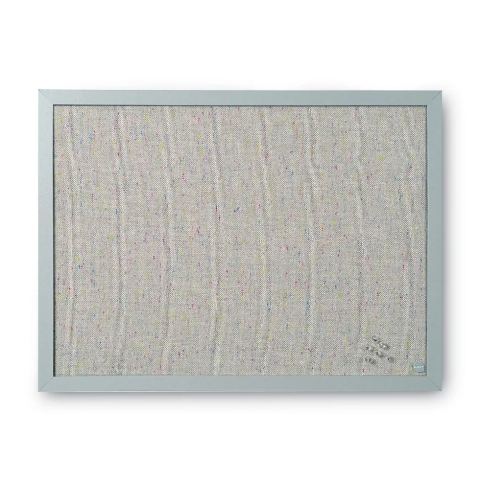 MasterVision 24 in. x 18 in. Designer Fabric Bulletin Board - Gray Fabric/Gray Frame