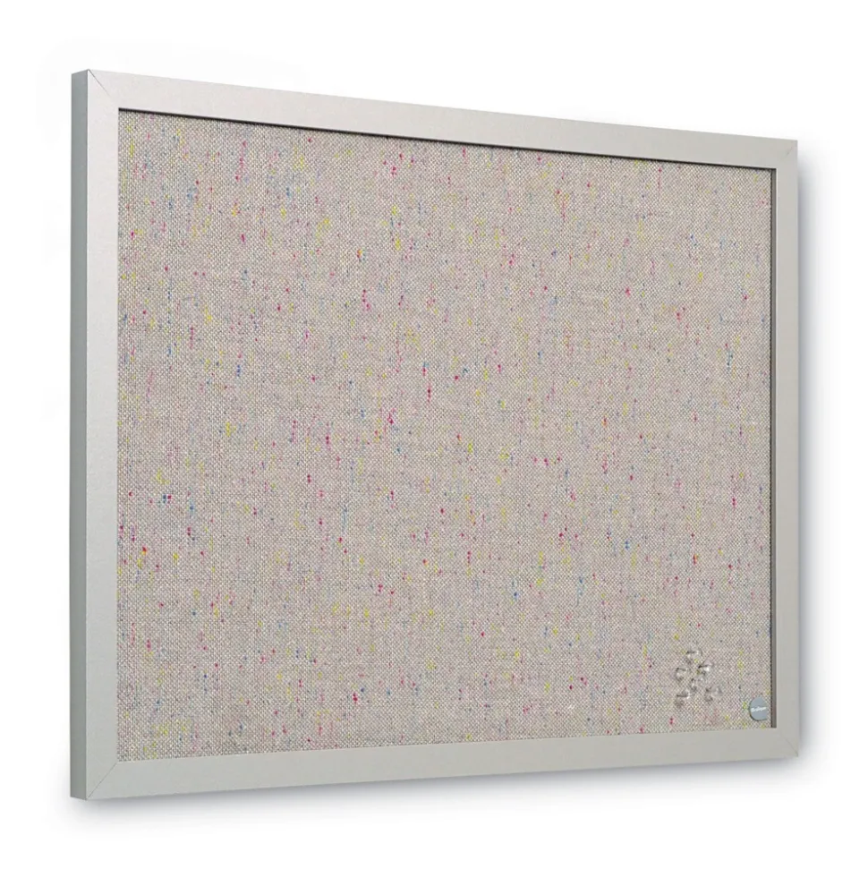 MasterVision 24 in. x 18 in. Designer Fabric Bulletin Board - Gray Fabric/Gray Frame