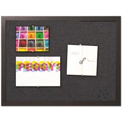 MasterVision 24 in. x 18 in. Designer Fabric Bulletin Board - Black