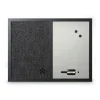 MasterVision 24 in. x 18 in. Designer Combo MDF Wood Frame Fabric Bulletin/Dry Erase Board - Charcoal/Gray/Black
