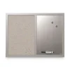 MasterVision 24 in. x 18 in. Gray MDF Wood Frame Designer Combo Fabric Bulletin/Dry Erase Board - Multicolor/Gray