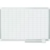 MasterVision 36 in. x 24 in. Gridded Magnetic Steel Dry Erase Project Planning Board - White Surface, Satin Aluminum Frame