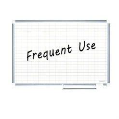 MasterVision 36 in. x 24 in. Gridded Magnetic Steel Dry Erase Project Planning Board - White Surface, Satin Aluminum Frame