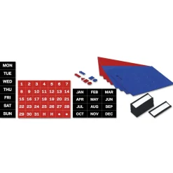 MasterVision 1 in. x 2 in. Grid 48 in. x 36 in. Aluminum Lacquered Steel Magnetic Dry Erase Planning Board with Accessories - White/Silver