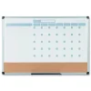 MasterVision 24 in. x 18 in. 3-in-1 Monthly Planning/Scheduling Calendar Planner Board - Tan/White/Blue Surface/Satin Aluminum Frame