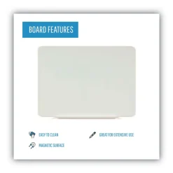 MasterVision 36 in. x 24 in. Magnetic Glass Dry Erase Board - Opaque White