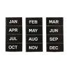 MasterVision 2 in. x 1 in. Months of Year Interchangeable Magnetic Board Accessories - Black/White (12/Pack)