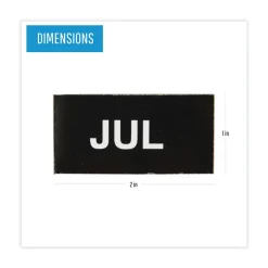 MasterVision 2 in. x 1 in. Months of Year Interchangeable Magnetic Board Accessories - Black/White (12/Pack)