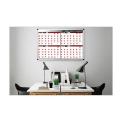 MasterVision 2 in. x 1 in. Months of Year Interchangeable Magnetic Board Accessories - Black/White (12/Pack)