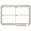 MasterVision 36 in. x 24 in. 4-Month Planning/Scheduling Magnetic Dry Erase Calendar Board - White Surface, Satin Aluminum Frame
