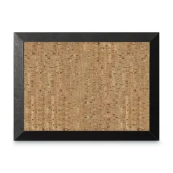 MasterVision 24 in. x 18 in. Natural Cork Bulletin Board - Tan Surface/Black Wood Frame