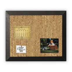 MasterVision 24 in. x 18 in. Natural Cork Bulletin Board - Tan Surface/Black Wood Frame