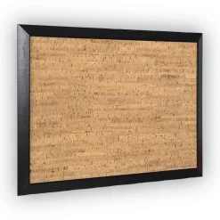 MasterVision 36 in. x 24 in. Natural Cork Bulletin Board - Tan Surface/Black Wood Frame