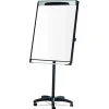 MasterVision 29 in. x 41 in. Platinum Mobile Easel - White Surface/Black Plastic Frame