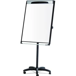 MasterVision 29 in. x 41 in. Platinum Mobile Easel - White Surface/Black Plastic Frame