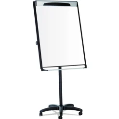 MasterVision 29 in. x 41 in. Platinum Mobile Easel - White Surface/Black Plastic Frame