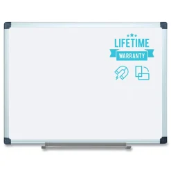 MasterVision 36 in. x 48 in. Porcelain Value Dry Erase Board - White Surface/Satin Aluminum Frame