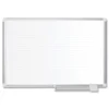 MasterVision 48 in. x 36 in. Ruled Magnetic Steel Dry Erase Planning Board - White Surface/Satin Aluminum Frame