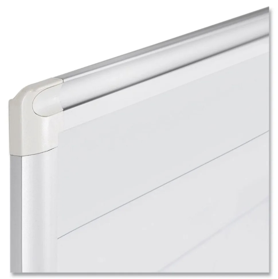 MasterVision 48 in. x 36 in. Ruled Magnetic Steel Dry Erase Planning Board - White Surface/Satin Aluminum Frame