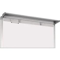 MasterVision 28 in. x 39.5 in. Silver Easy Clean Dry Erase Quad-Pod Presentation Easel - White Surface/Black/Satin Aluminum Frame