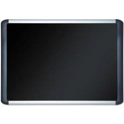 MasterVision 36 in. x 24 in. Soft-Touch Bulletin Board - Black Fabric Surface, Black Aluminum Frame