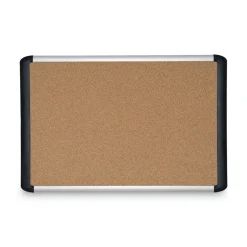 MasterVision 48 in. x 36 in. Tech Cork Board - Tan Surface, Silver/Black Aluminum Frame