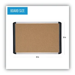 MasterVision 48 in. x 36 in. Tech Cork Board - Tan Surface, Silver/Black Aluminum Frame