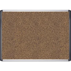 MasterVision 36 in. x 24 in. Tech Cork Board - Tan Surface/Silver/Black Aluminum Frame
