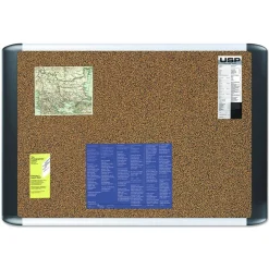 MasterVision 36 in. x 24 in. Tech Cork Board - Tan Surface/Silver/Black Aluminum Frame