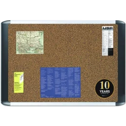 MasterVision 36 in. x 24 in. Tech Cork Board - Tan Surface/Silver/Black Aluminum Frame