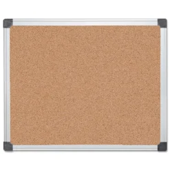 MasterVision 24 in. x 36 in. Value Cork Bulletin Board with Aluminum Frame - Tan/Silver