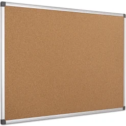 MasterVision 24 in. x 36 in. Value Cork Bulletin Board with Aluminum Frame - Tan/Silver