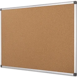 MasterVision 24 in. x 36 in. Value Cork Bulletin Board with Aluminum Frame - Tan/Silver