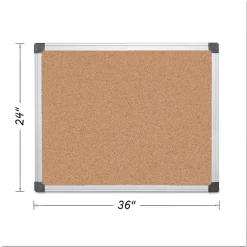 MasterVision 24 in. x 36 in. Value Cork Bulletin Board with Aluminum Frame - Tan/Silver