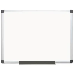 MasterVision 48 in. x 36 in. Value Lacquered Steel Magnetic Dry Erase Board - White Surface/Satin Aluminum Frame