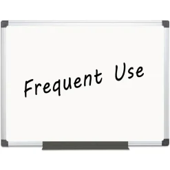 MasterVision 48 in. x 36 in. Value Lacquered Steel Magnetic Dry Erase Board - White Surface/Satin Aluminum Frame