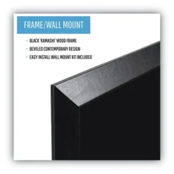 MasterVision 36 in. x 24 in. Wood Frame Kamashi Wet-Erase Board - Black
