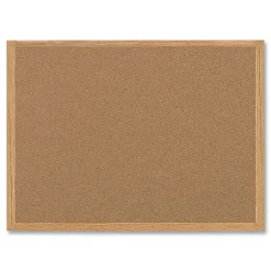 MasterVision 36 in. x 24 in. Wood Frame Earth Cork Board - Tan/Oak