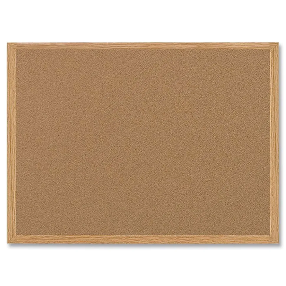 MasterVision 36 in. x 24 in. Wood Frame Earth Cork Board - Tan/Oak