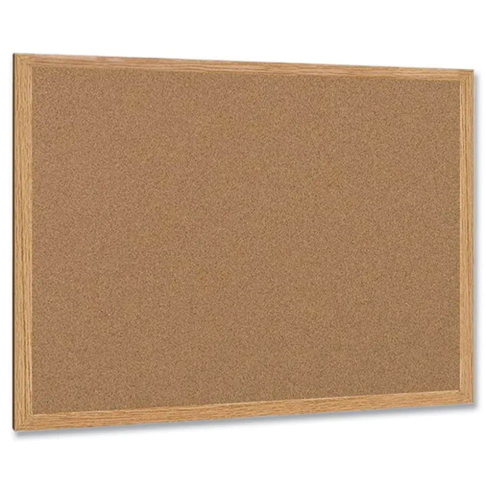 MasterVision 36 in. x 24 in. Wood Frame Earth Cork Board - Tan/Oak
