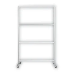 MasterVision 49 in. x 22 in. x 69 in. Protector Series Mobile Glass Panel Divider - Clear/Aluminum