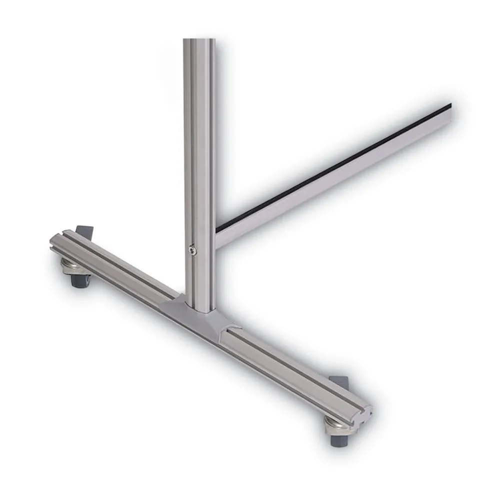 MasterVision 49 in. x 22 in. x 69 in. Protector Series Mobile Glass Panel Divider - Clear/Aluminum